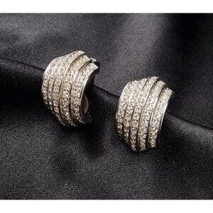 Rare Find Vintage Christian Dior 1990s Silver-Tone Clip-On Earrings